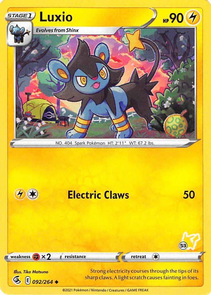 Luxio (092/264) (Pikachu Stamp #53) [Battle Academy 2022] | Clutch Gaming