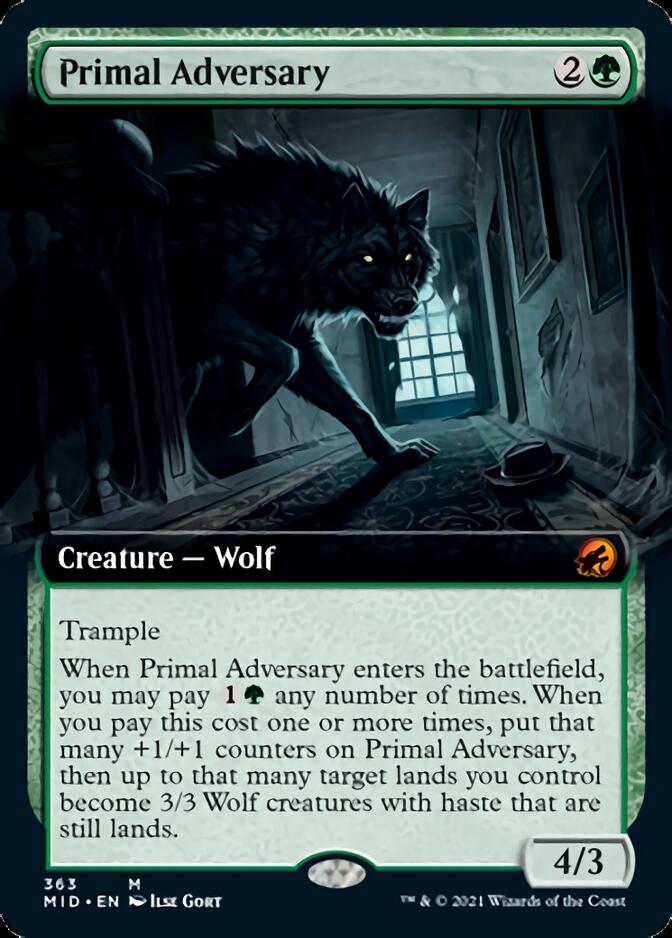 Primal Adversary (Extended Art) [Innistrad: Midnight Hunt] | Clutch Gaming