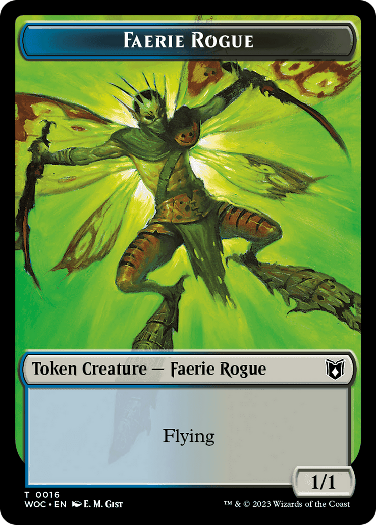 Faerie Rogue // Faerie (0016) Double-Sided Token [Wilds of Eldraine Commander Tokens] | Clutch Gaming