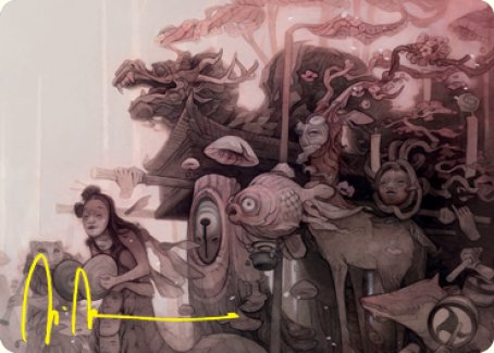 March of Burgeoning Life Art Card (Gold-Stamped Signature) [Kamigawa: Neon Dynasty Art Series] | Clutch Gaming