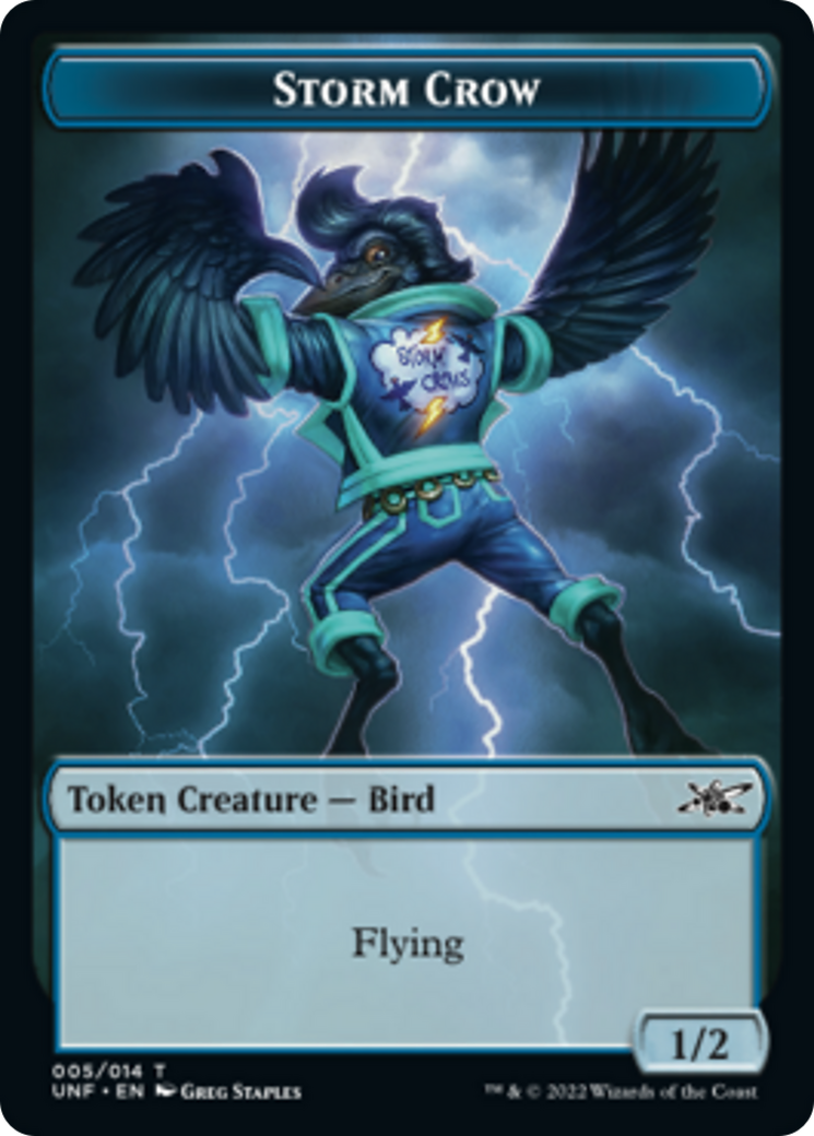 Teddy Bear // Storm Crow Double-Sided Token [Unfinity Tokens] | Clutch Gaming