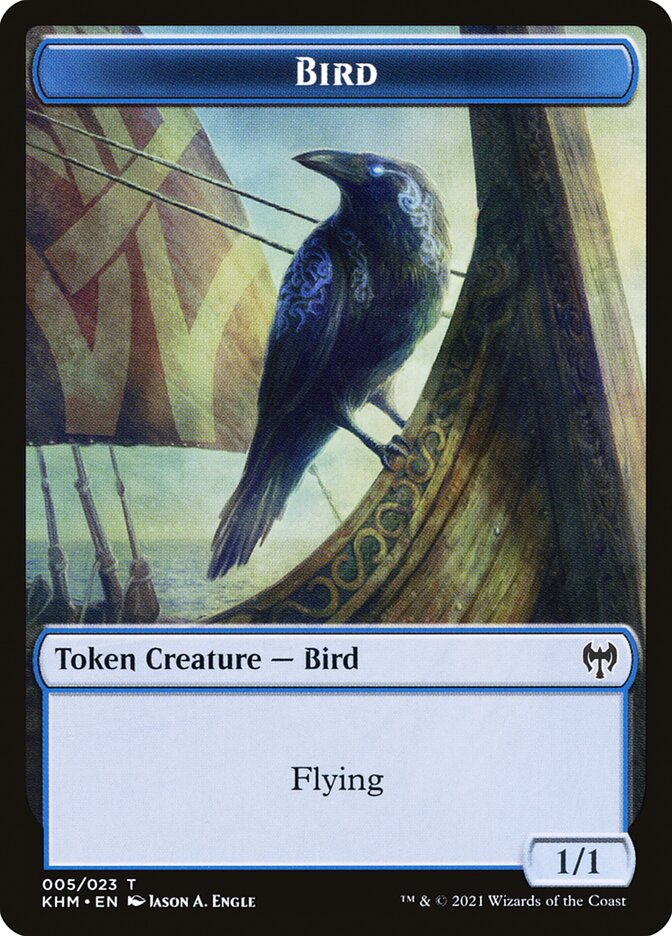 Human Warrior // Bird Double-Sided Token [Kaldheim Tokens] | Clutch Gaming