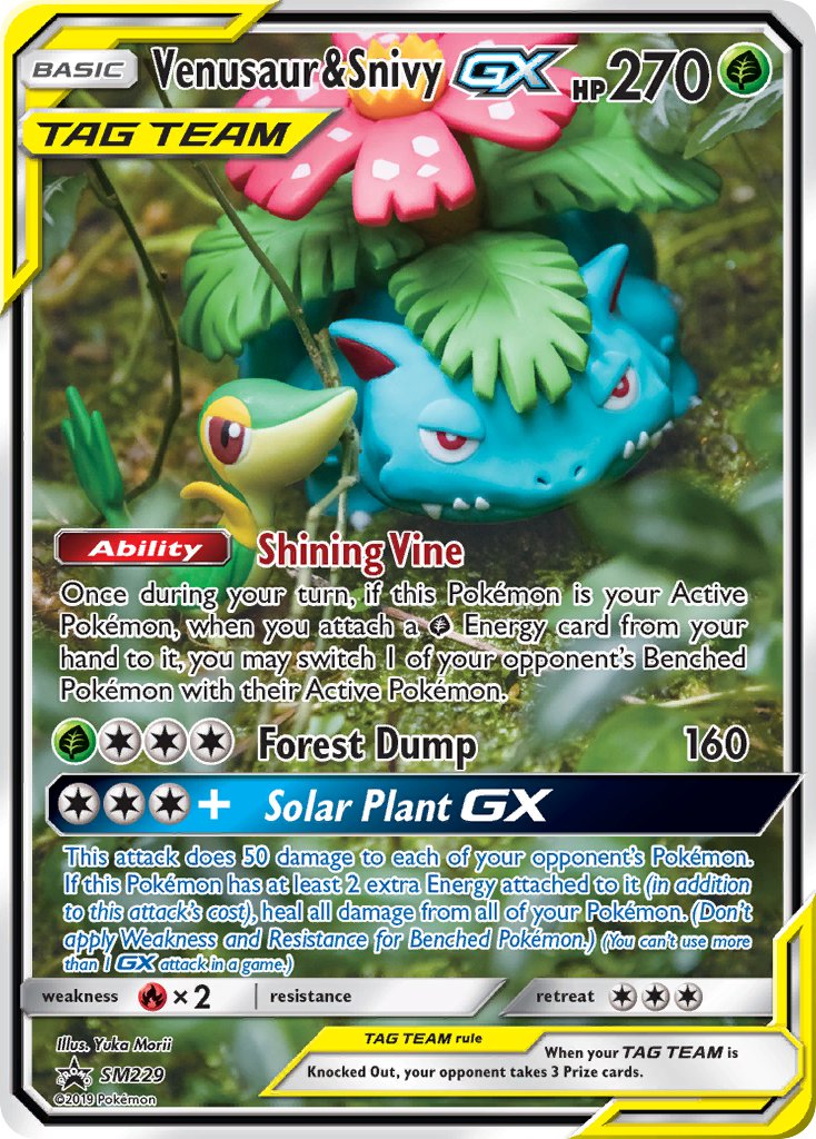 Venusaur & Snivy GX (SM229) [Sun & Moon: Black Star Promos] | Clutch Gaming