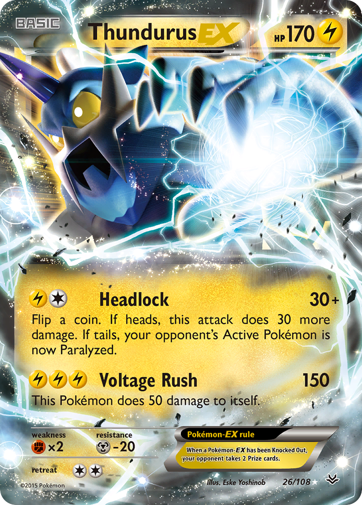 Thundurus EX (26/108) [XY: Roaring Skies] | Clutch Gaming