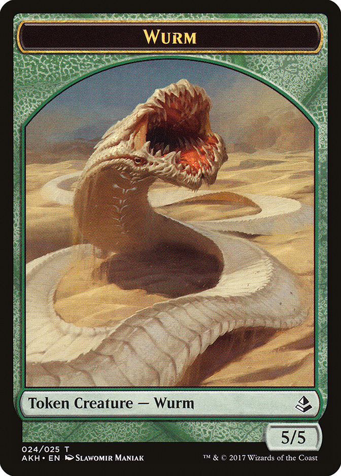 Unwavering Initiate // Wurm Double-Sided Token [Amonkhet Tokens] | Clutch Gaming