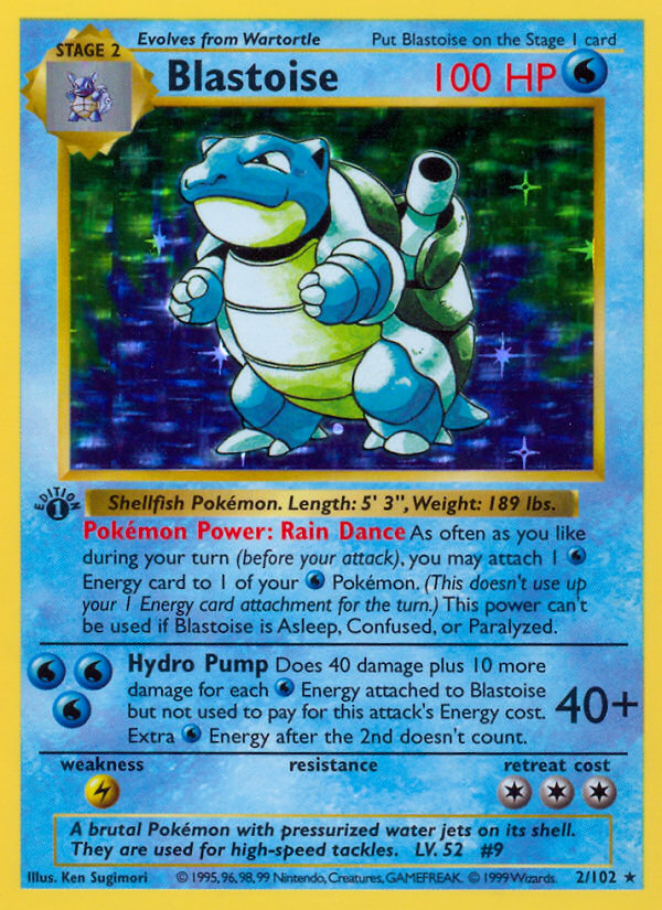 Blastoise (2/102) (Shadowless) [Base Set 1st Edition] | Clutch Gaming