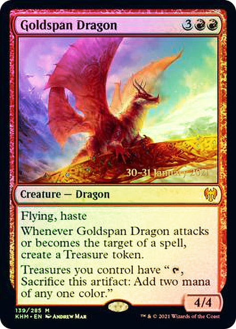 Goldspan Dragon [Kaldheim Prerelease Promos] | Clutch Gaming