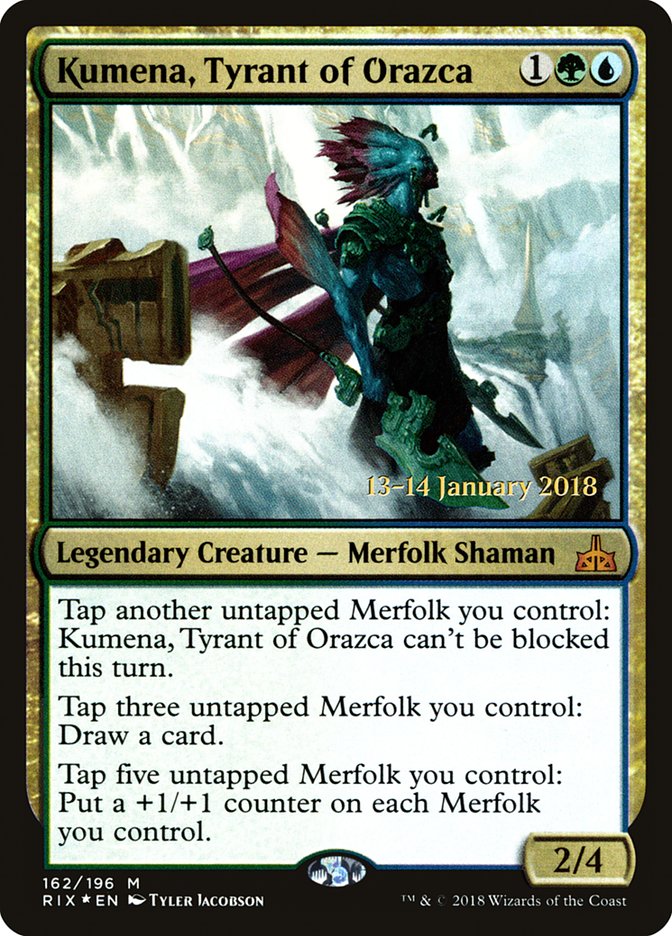 Kumena, Tyrant of Orazca [Rivals of Ixalan Prerelease Promos] | Clutch Gaming