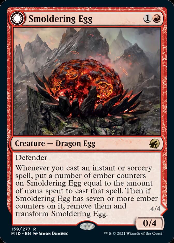 Smoldering Egg // Ashmouth Dragon [Innistrad: Midnight Hunt] | Clutch Gaming