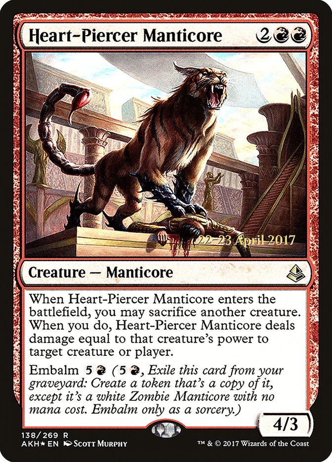 Heart-Piercer Manticore [Amonkhet Prerelease Promos] | Clutch Gaming