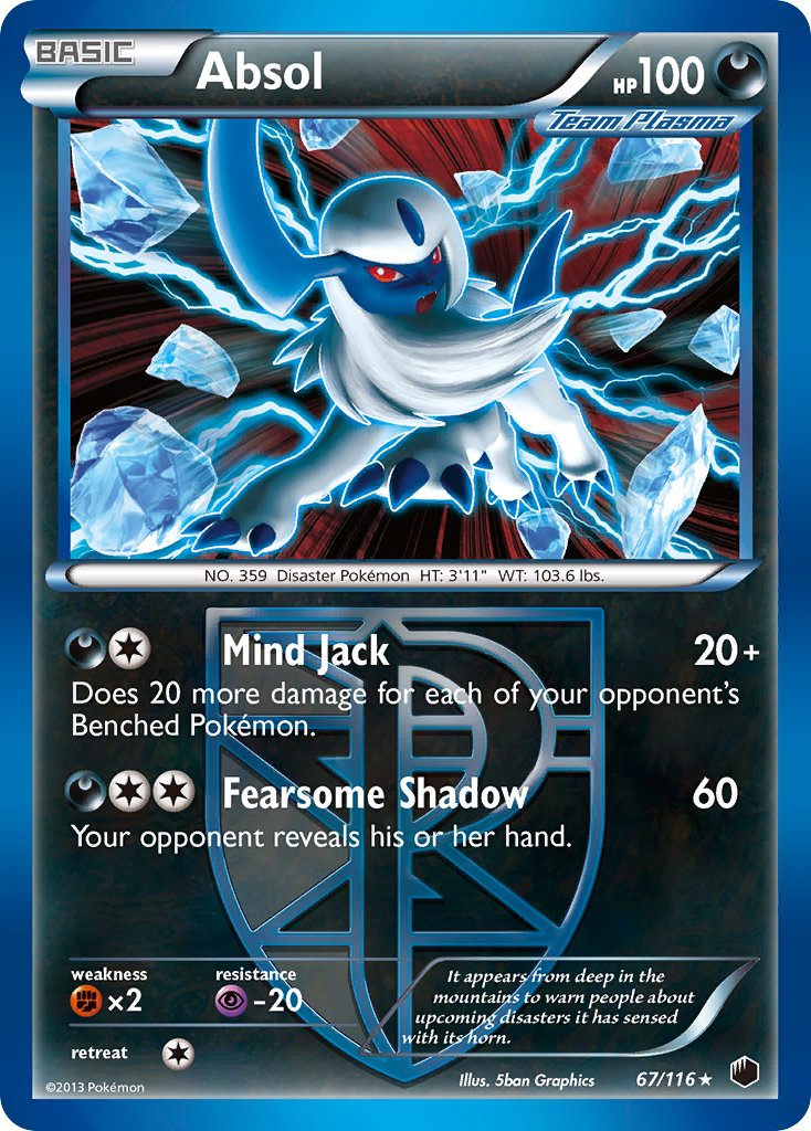 Absol (67/116) (Moltres Legendary Battle Deck) (Theme Deck Exclusive) [Black & White: Plasma Freeze] | Clutch Gaming