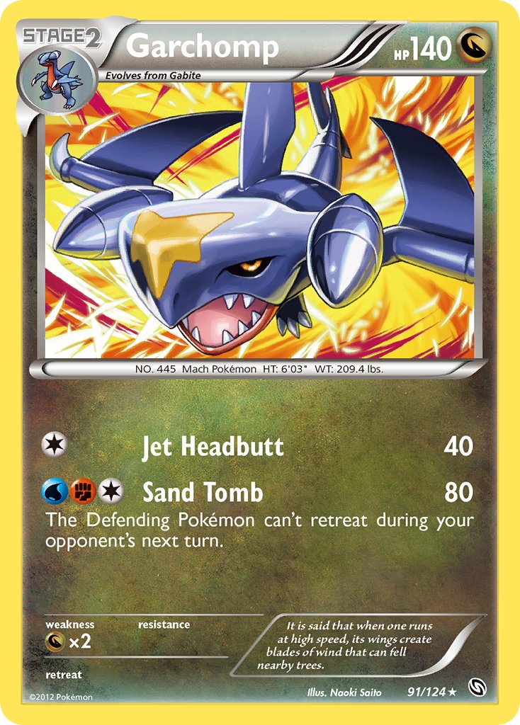 Garchomp (91/124) (Cracked Ice Holo) (Theme Deck Exclusive) [Black & White: Dragons Exalted] | Clutch Gaming