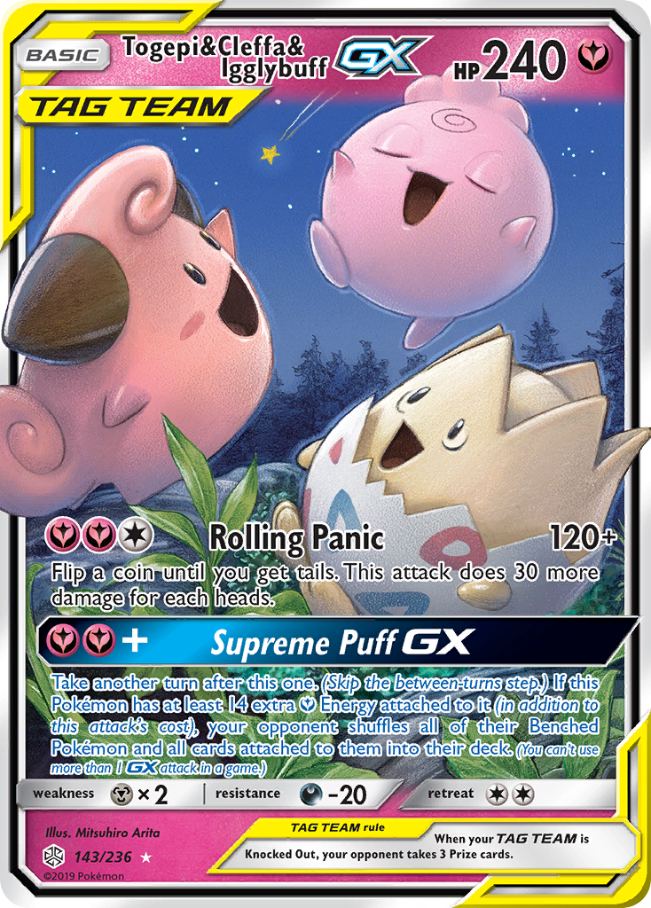 Togepi & Cleffa & Igglybuff GX (143/236) [Sun & Moon: Cosmic Eclipse] | Clutch Gaming