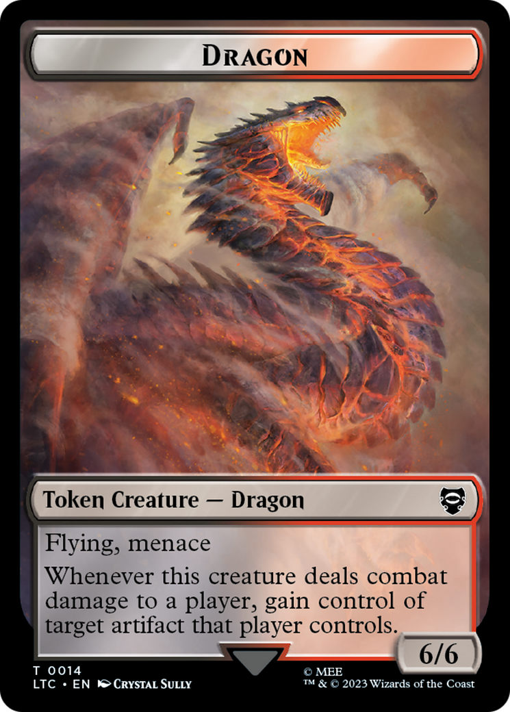 Dragon // Wraith Double-Sided Token [The Lord of the Rings: Tales of Middle-Earth Commander Tokens] | Clutch Gaming