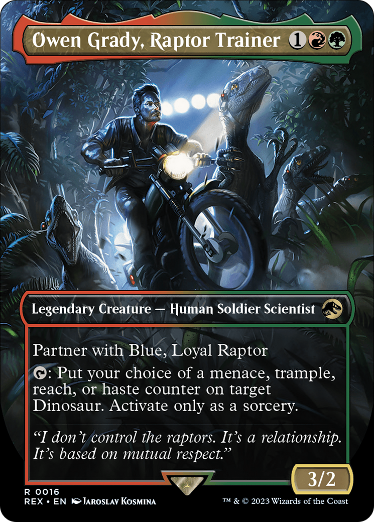 Owen Grady, Raptor Trainer (Borderless) [Jurassic World Collection] | Clutch Gaming