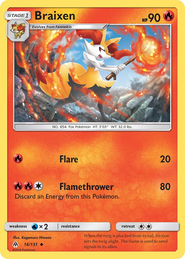 Braixen (16/131) [Sun & Moon: Forbidden Light] | Clutch Gaming