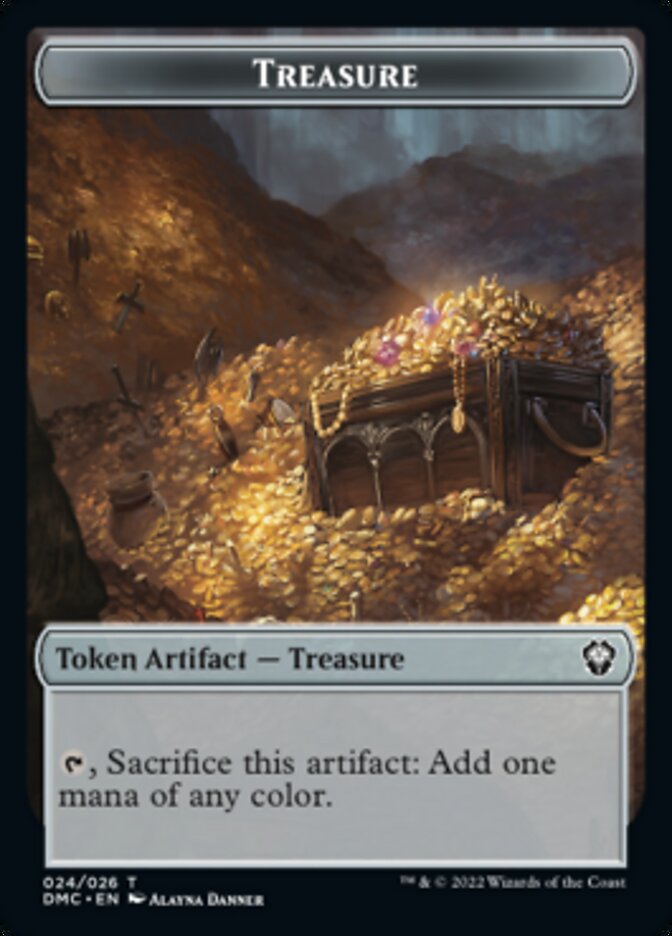 Elephant // Treasure Double-Sided Token [Dominaria United Commander Tokens] | Clutch Gaming