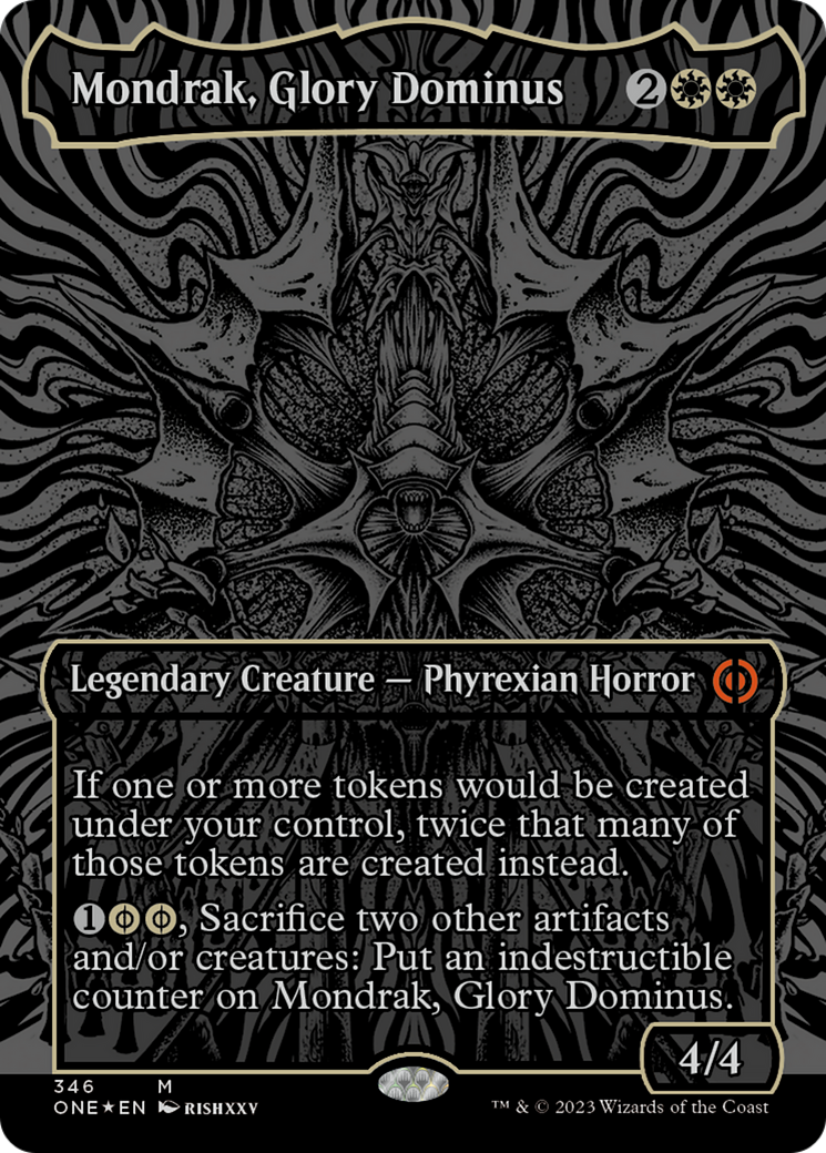 Mondrak, Glory Dominus (Oil Slick Raised Foil) [Phyrexia: All Will Be One] | Clutch Gaming