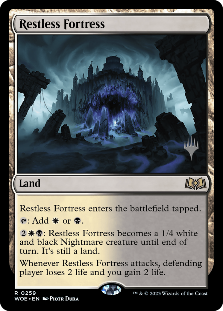 Restless Fortress (Promo Pack) [Wilds of Eldraine Promos] | Clutch Gaming