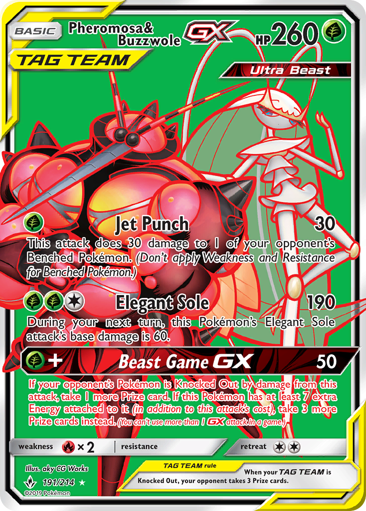 Pheromosa & Buzzwole GX (191/214) [Sun & Moon: Unbroken Bonds] | Clutch Gaming