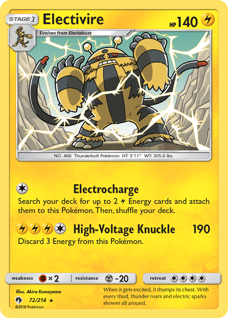 Electivire (72/214) [Sun & Moon: Lost Thunder] | Clutch Gaming