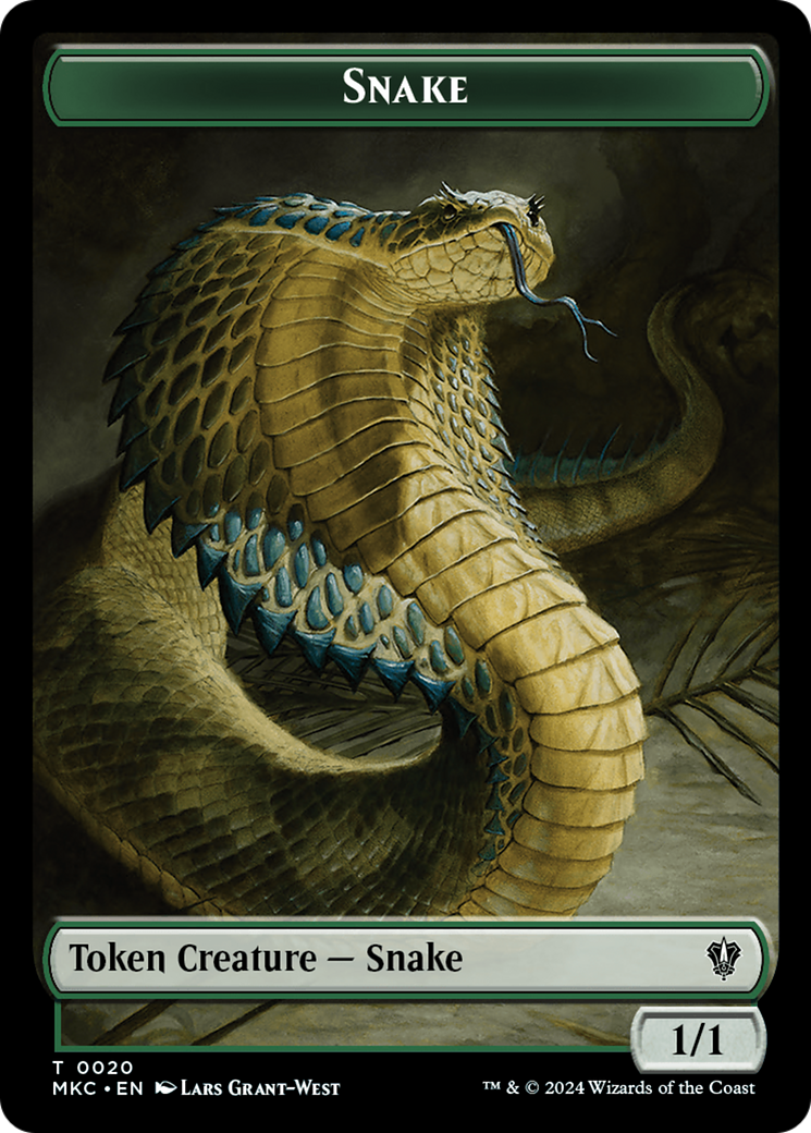 Snake // Morph Double-Sided Token [Murders at Karlov Manor Commander Tokens] | Clutch Gaming