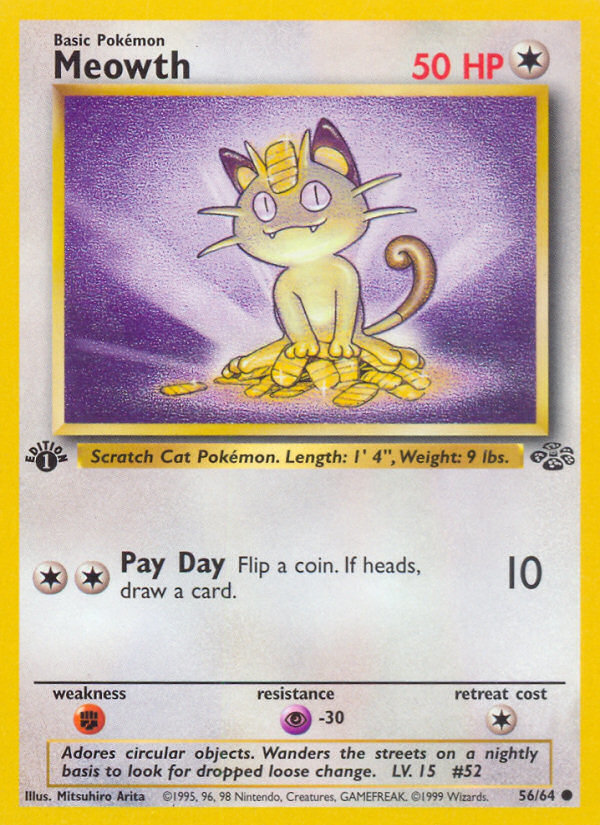 Meowth (56/64) [Jungle 1st Edition] | Clutch Gaming