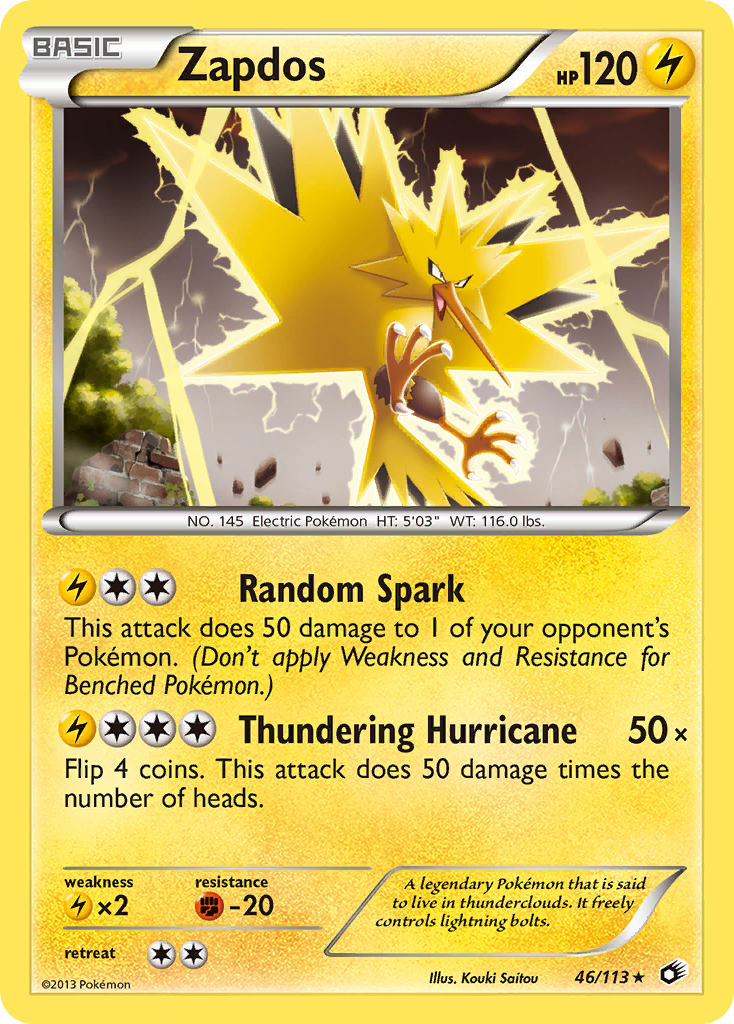 Zapdos (46/113) (Theme Deck Exclusive) [Black & White: Legendary Treasures] | Clutch Gaming