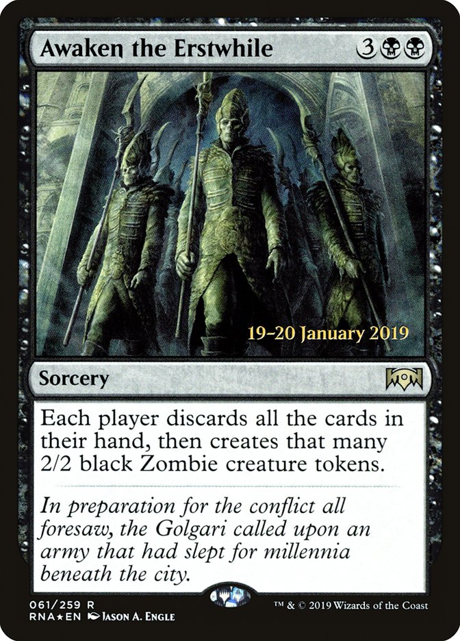 Awaken the Erstwhile [Ravnica Allegiance Prerelease Promos] | Clutch Gaming