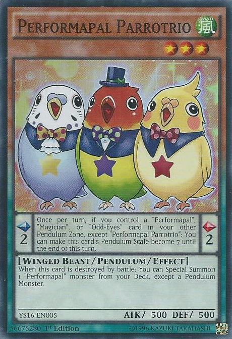 Performapal Parrotrio [YS16-EN005] Super Rare | Clutch Gaming