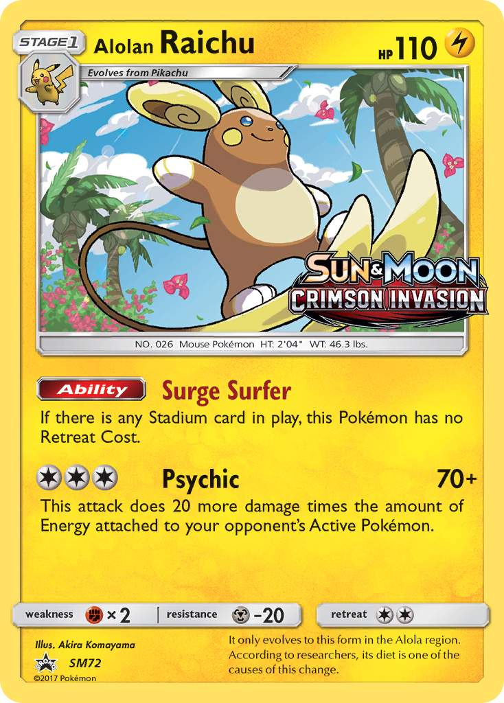 Alolan Raichu (SM72) (Prerelease Promo) [Sun & Moon: Black Star Promos] | Clutch Gaming