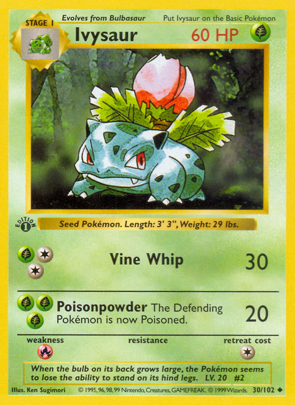 Ivysaur (30/102) (Shadowless) [Base Set 1st Edition] | Clutch Gaming