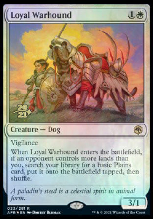 Loyal Warhound [Dungeons & Dragons: Adventures in the Forgotten Realms Prerelease Promos] | Clutch Gaming