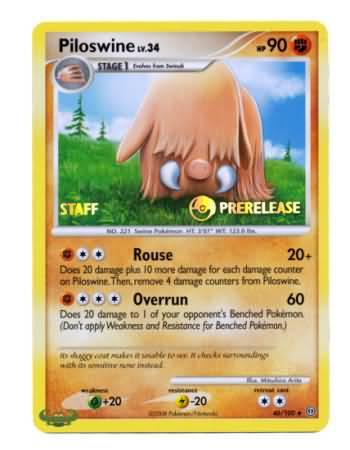 Piloswine (46/100) (Staff Prerelease Promo) [Nintendo: Black Star Promos] | Clutch Gaming