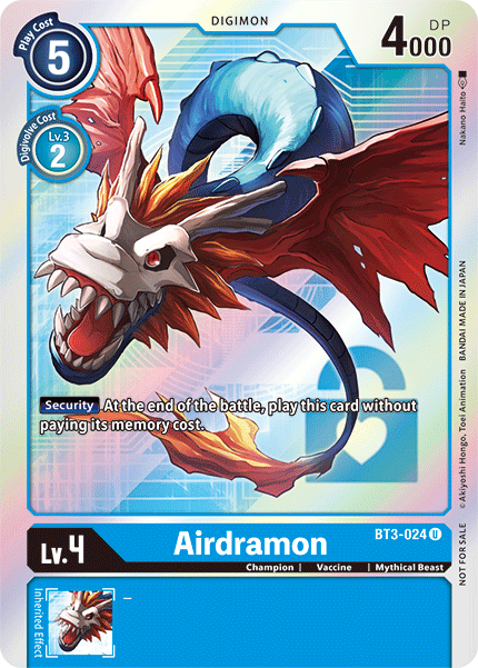 Airdramon [BT3-024] (Buy-A-Box Promo) [Release Special Booster Ver.1.5 Promos] | Clutch Gaming