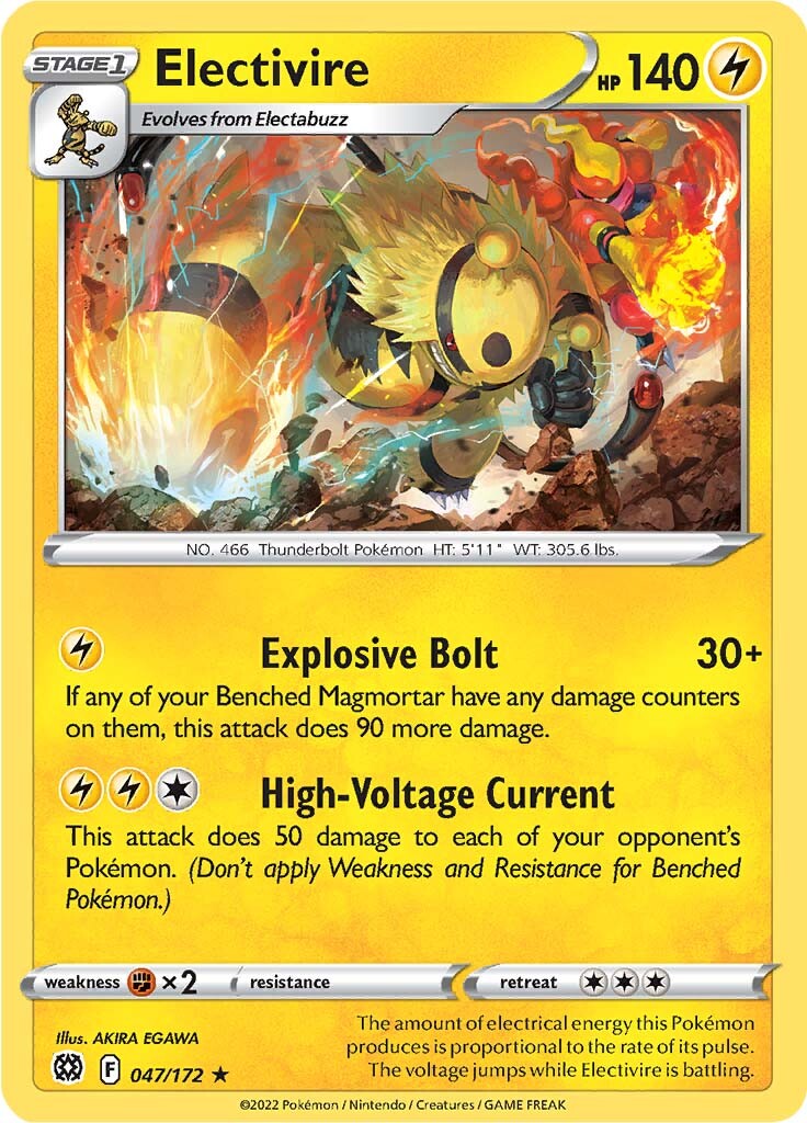 Electivire (047/172) [Sword & Shield: Brilliant Stars] | Clutch Gaming