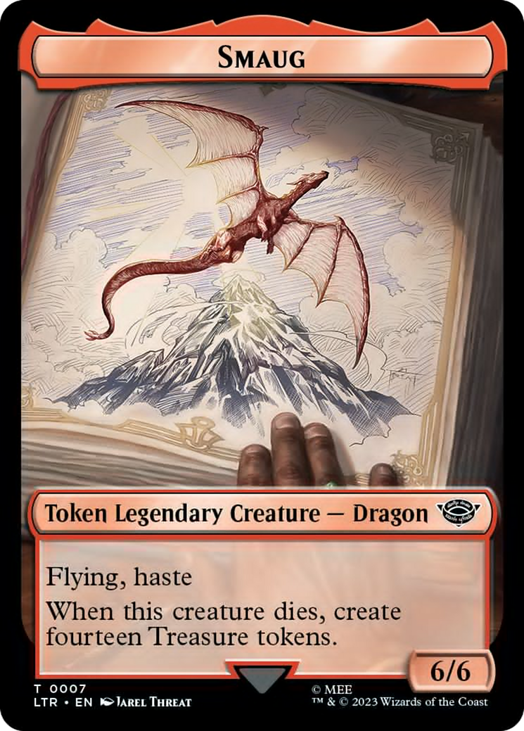 Smaug // Food (0024) Double-Sided Token (Surge Foil) [The Lord of the Rings: Tales of Middle-Earth Tokens] | Clutch Gaming