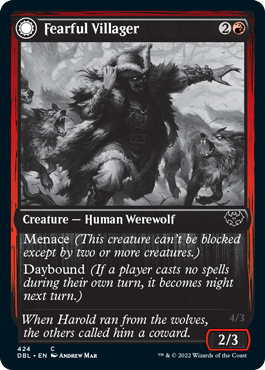 Fearful Villager // Fearsome Werewolf [Innistrad: Double Feature] | Clutch Gaming