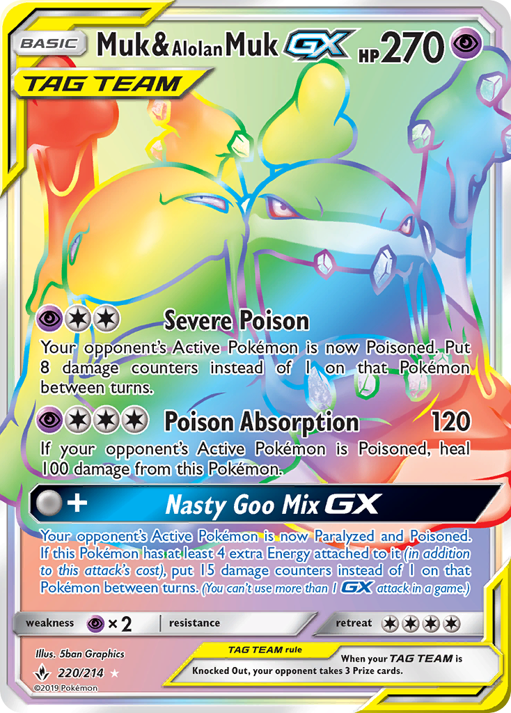 Muk & Alolan Muk GX (220/214) [Sun & Moon: Unbroken Bonds] | Clutch Gaming