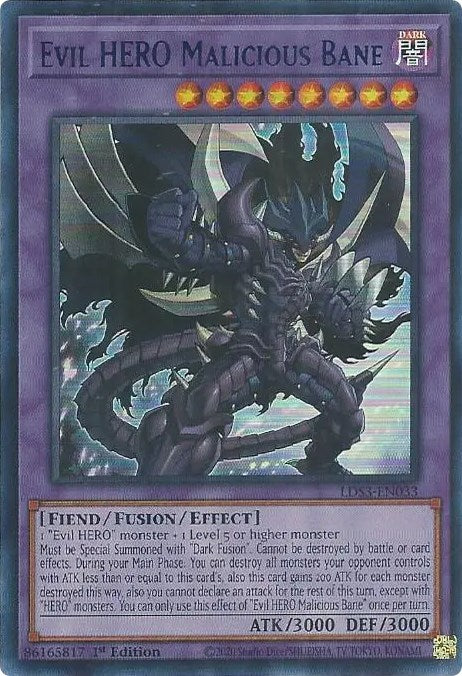 Evil HERO Malicious Bane (Blue) [LDS3-EN033] Ultra Rare | Clutch Gaming
