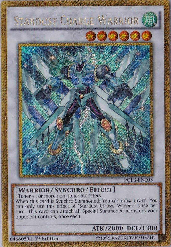 Stardust Charge Warrior [PGL3-EN005] Gold Secret Rare | Clutch Gaming