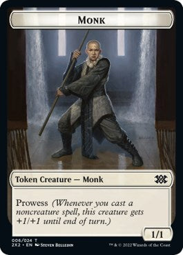 Wrenn and Six Emblem // Monk Double-Sided Token [Double Masters 2022 Tokens] | Clutch Gaming