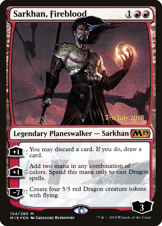 Sarkhan, Fireblood [Core Set 2019 Prerelease Promos] | Clutch Gaming