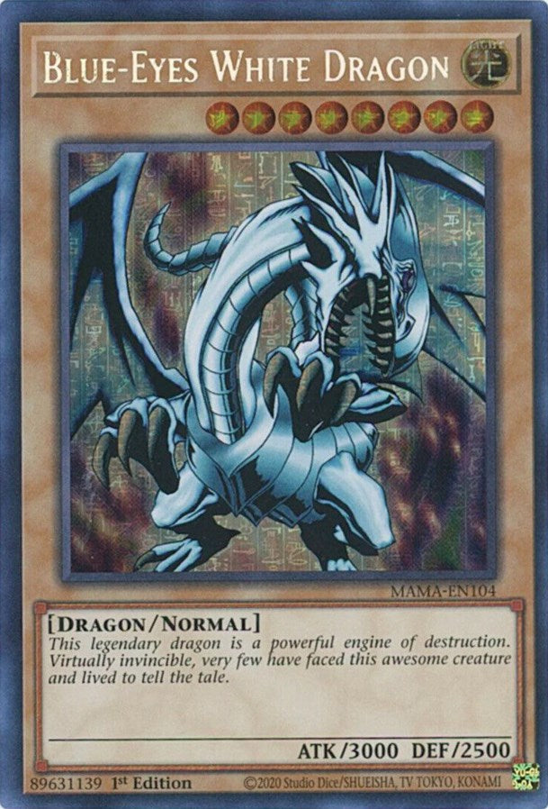 Blue-Eyes White Dragon [MAMA-EN104] Secret Pharaoh's Rare | Clutch Gaming