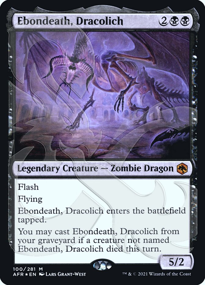 Ebondeath, Dracolich (Ampersand Promo) [Dungeons & Dragons: Adventures in the Forgotten Realms Promos] | Clutch Gaming