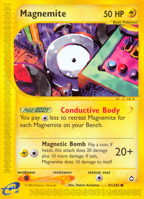 Magnemite (91/147) [Aquapolis] | Clutch Gaming