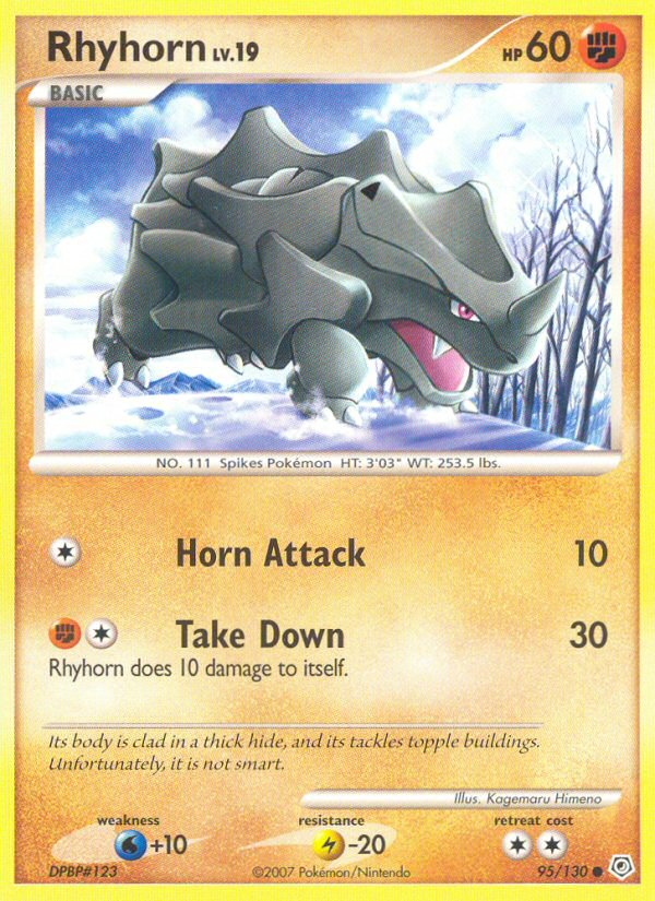 Rhyhorn (95/130) [Diamond & Pearl: Base Set] | Clutch Gaming