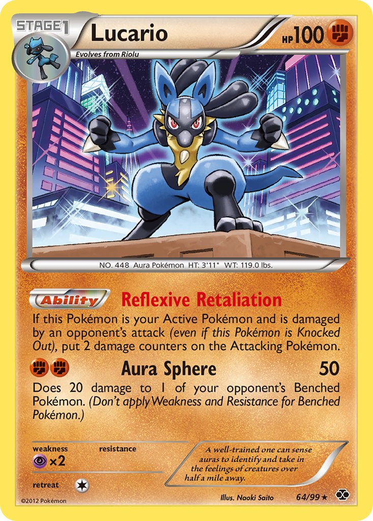 Lucario (64/99) (Cosmos Holo) (Blister Exclusive) [Black & White: Next Destinies] | Clutch Gaming