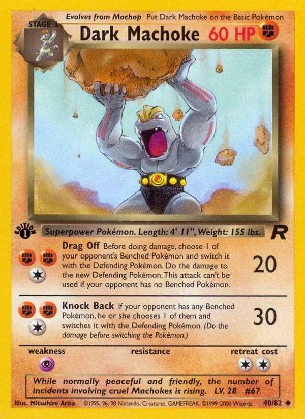 Dark Machoke (40/82) [Team Rocket 1st Edition] | Clutch Gaming