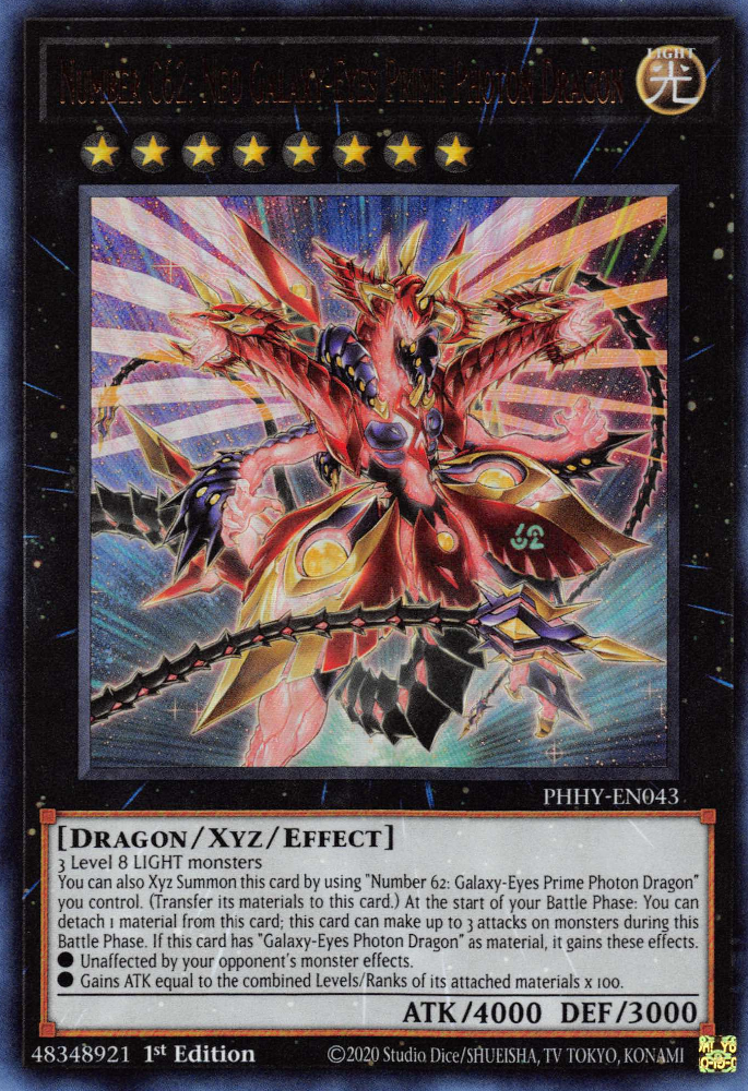 Number C62: Neo Galaxy-Eyes Prime Photon Dragon [PHHY-EN043] Ultra Rare | Clutch Gaming